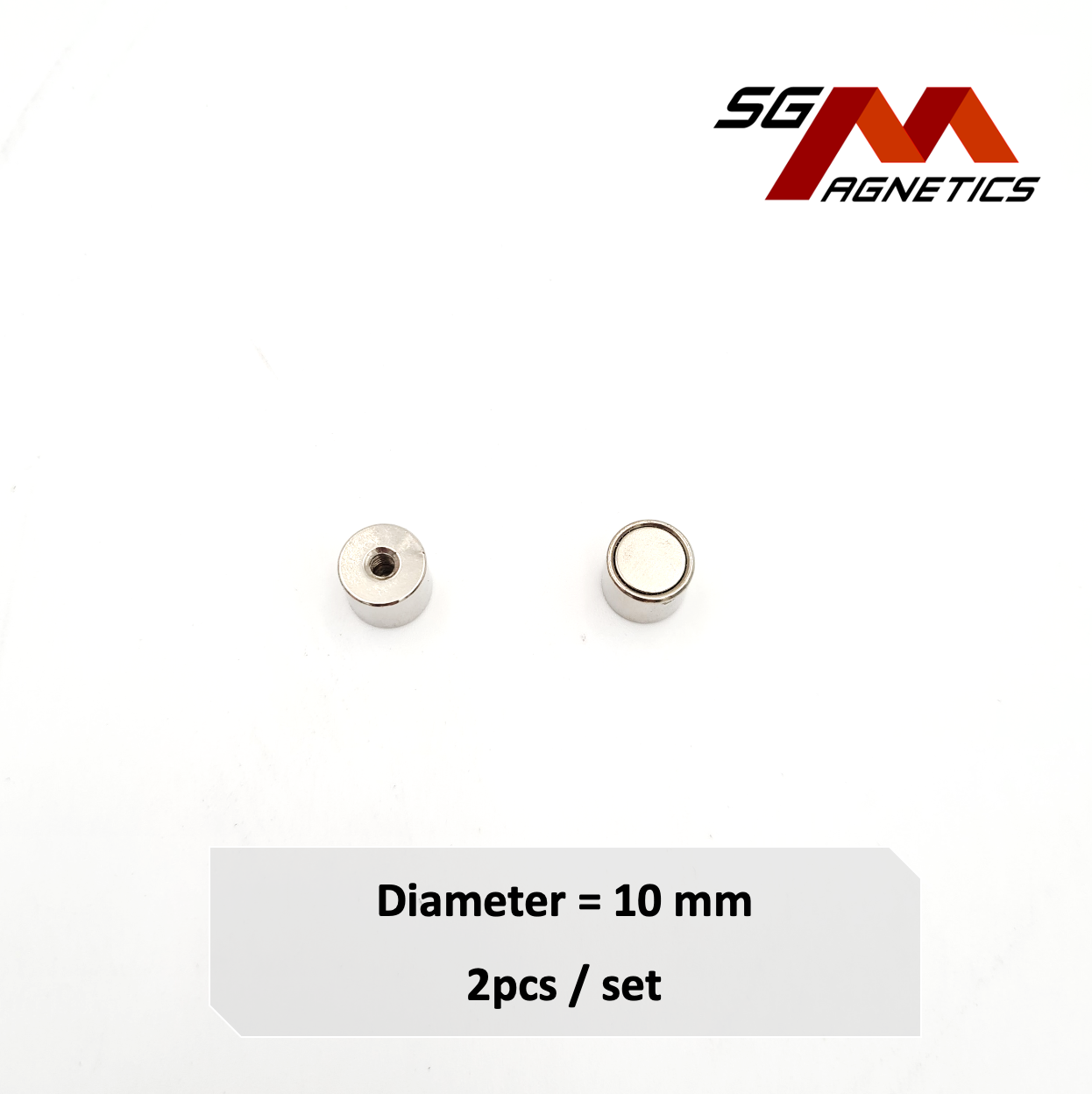 10mm Neodymium Deep Pot SGNPP10 - Neodymium Magnet - 2pcs