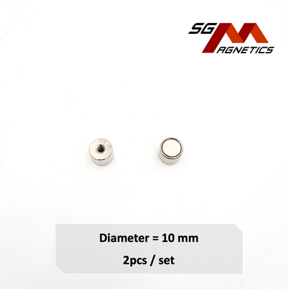 10mm Neodymium Deep Pot SGNPP10 - Neodymium Magnet - 2pcs