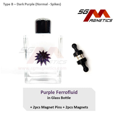 Purple Ferrofluid (B) Display Bottle  - Colour Ferro Fluid Magnetic Liquid