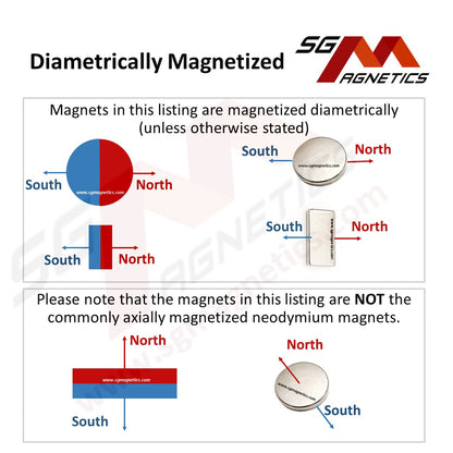 0.5x0.5mm N52 Diametrically Magnetized - Neodymium Disc - 10pcs Diametrical