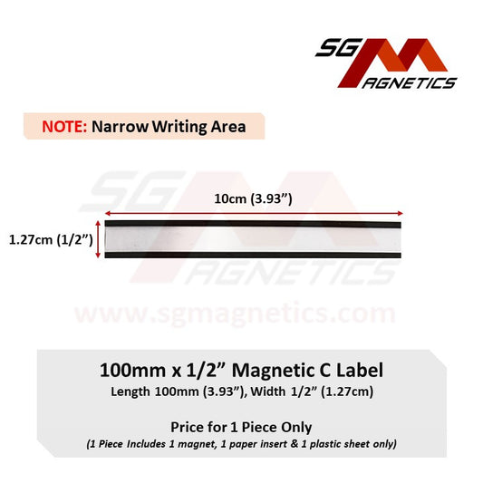 100mmx1/2" C-Profile Magnetic Labels Warehouse Racking Label - 1pc