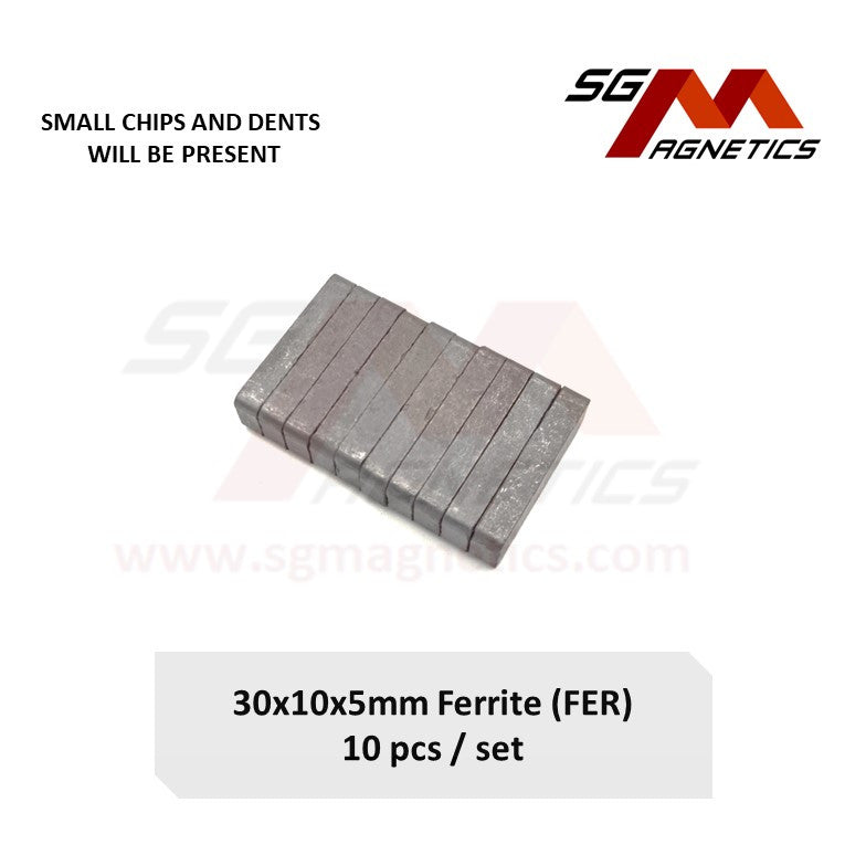 30*10*5mm - Ferrite Ceramic Block Magnets - 10pcs