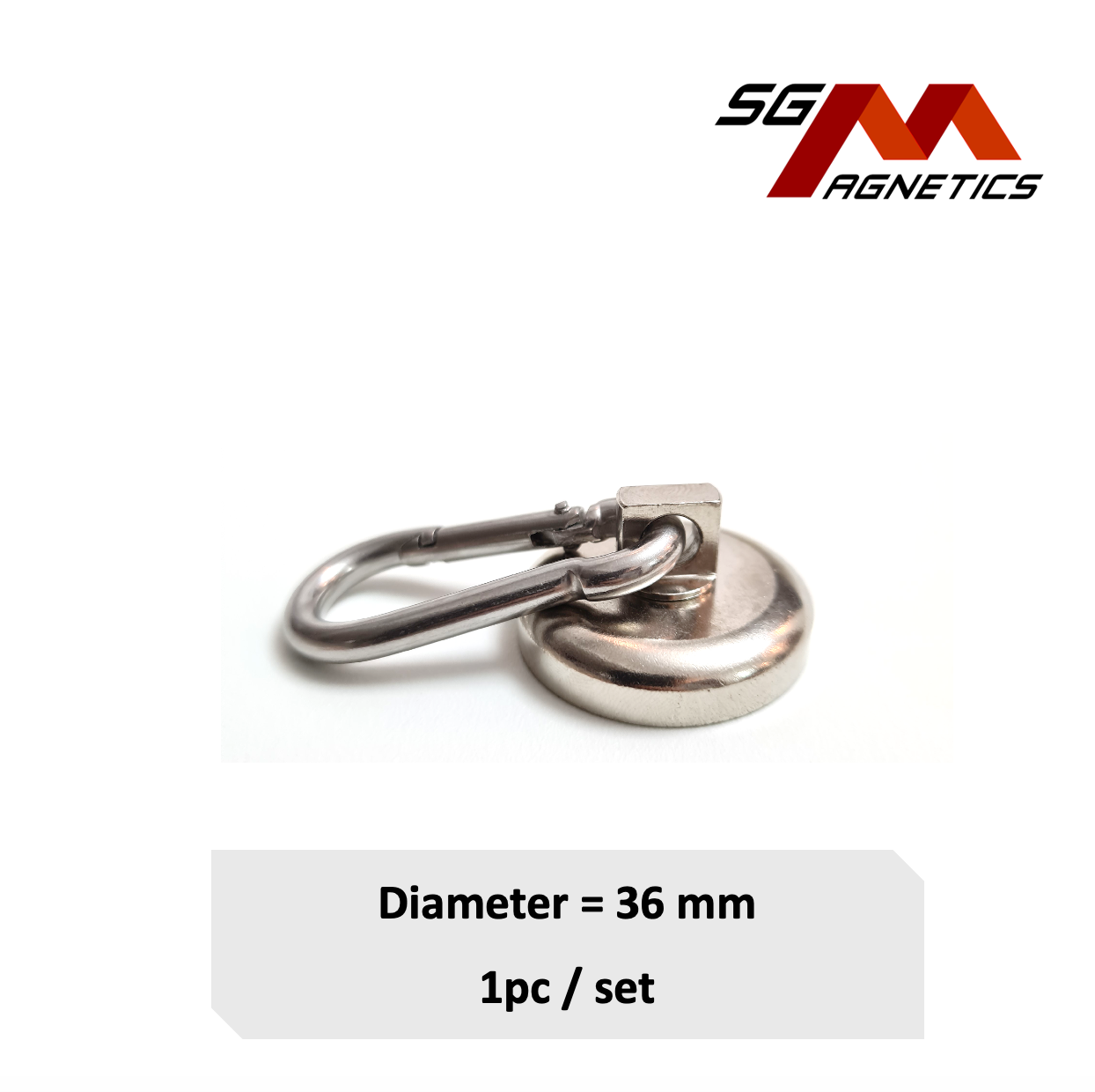 36mm 360° Carabiner Pot SGNPM36 - Neodymium Magnet - 1pc