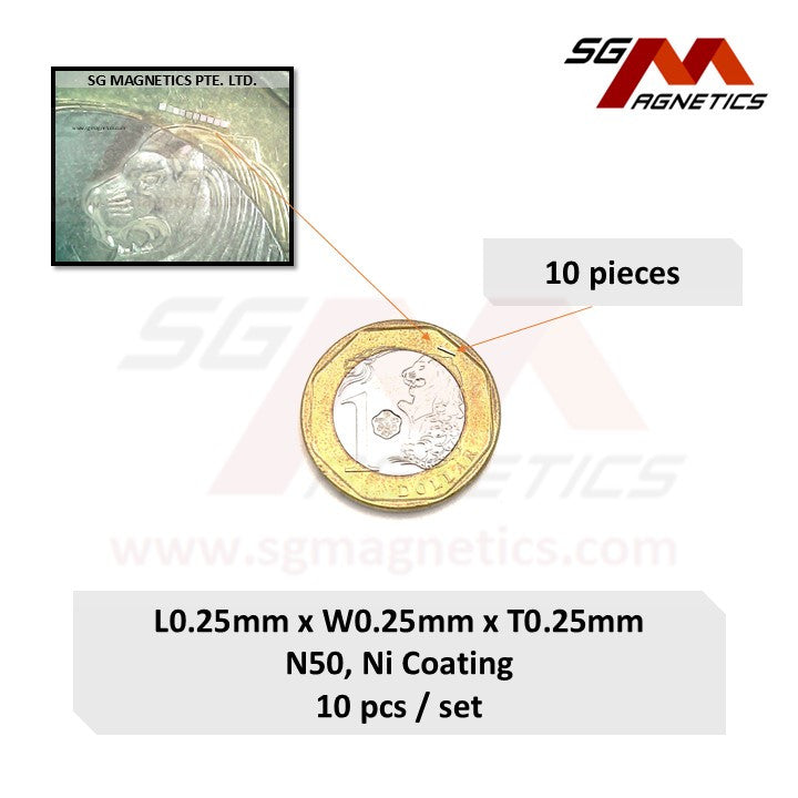 0.25x0.25x0.25mm N50 - Micro Magnets - Block - 10pcs