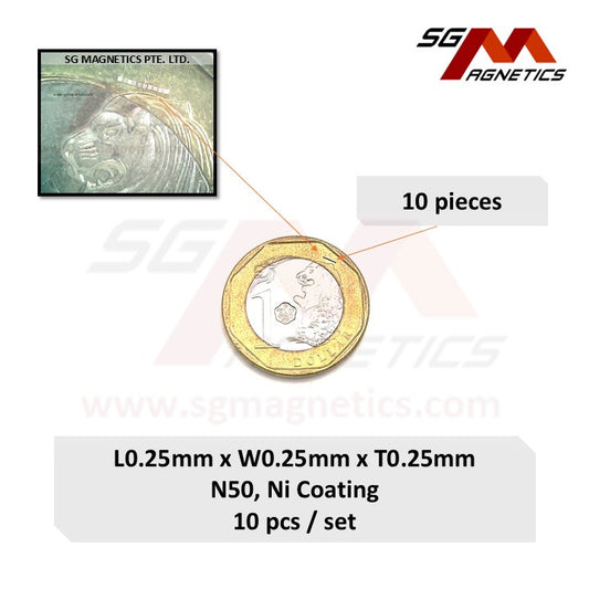 0.25x0.25x0.25mm N50 - Micro Magnets - Block - 10pcs