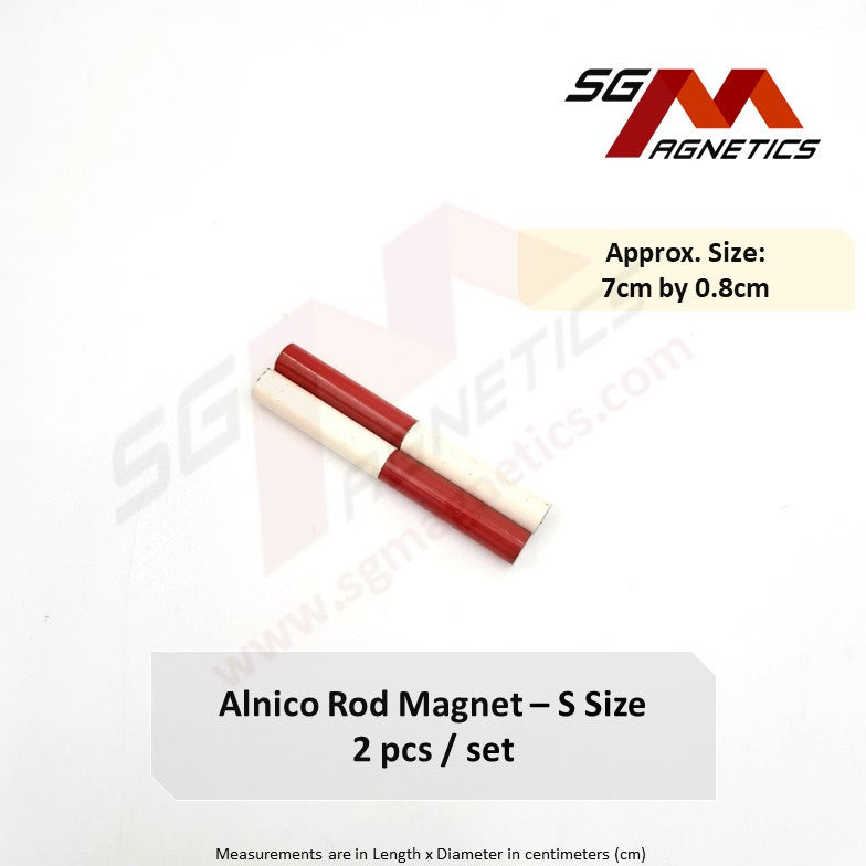 AlNiCo3 Rod Magnet Cylinder Magnet - S Size - 8x70mm - 1 pair