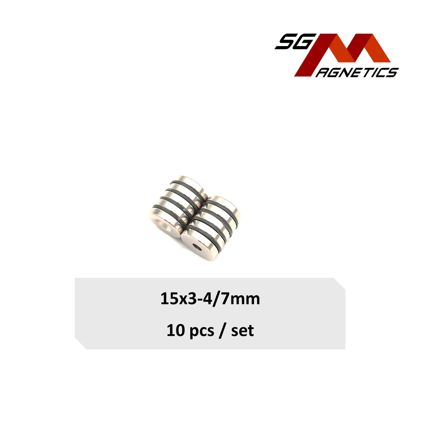 15x3-4/7 N35 - Neodymium Countersunk Disc Magnets - 10pcs