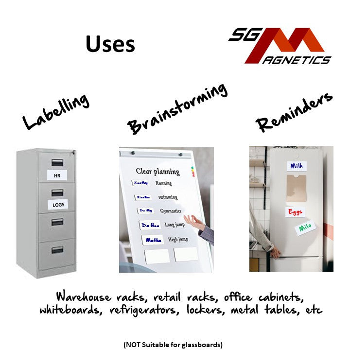 100x50mm Dry Erase PET Magnetic Labels - 1pc