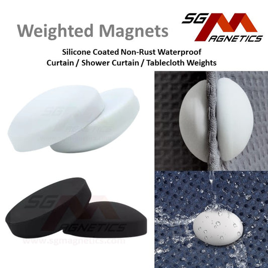 Weighted Magnets - Silicone Coated Rubber Waterproof Curtain Shower Heavy Magnet