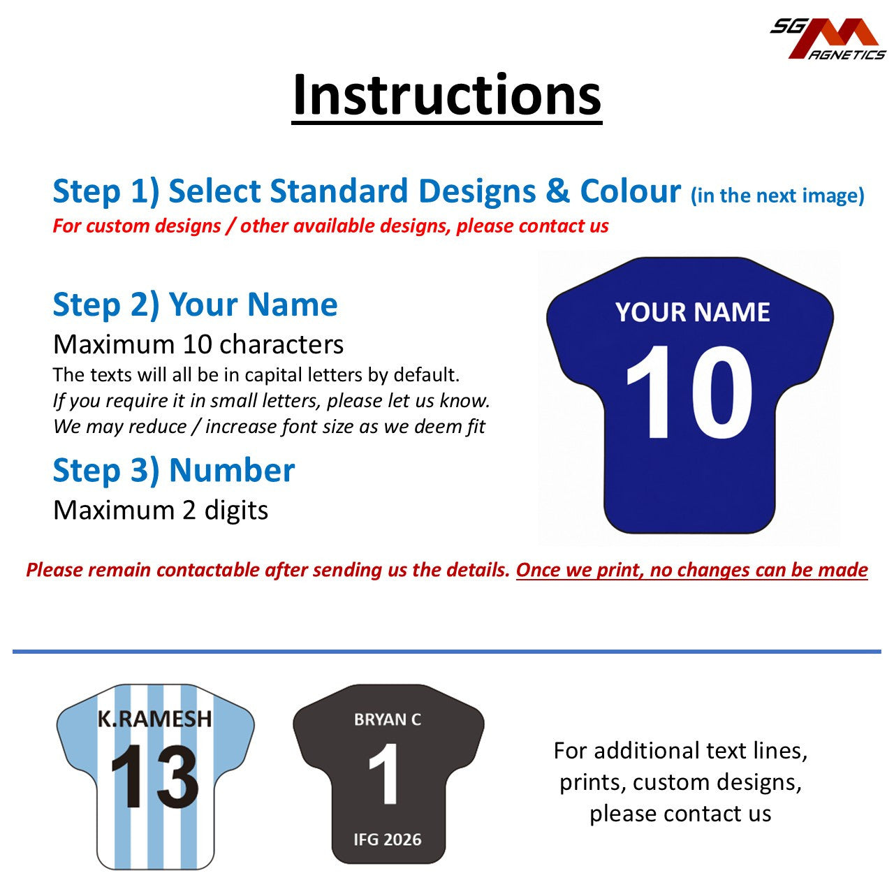 Personalized Jersey Magnets - Tshirt Button Magnet Custom Photo