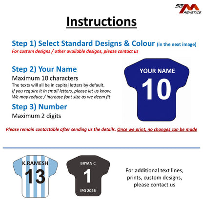 Personalized Jersey Magnets - Tshirt Button Magnet Custom Photo