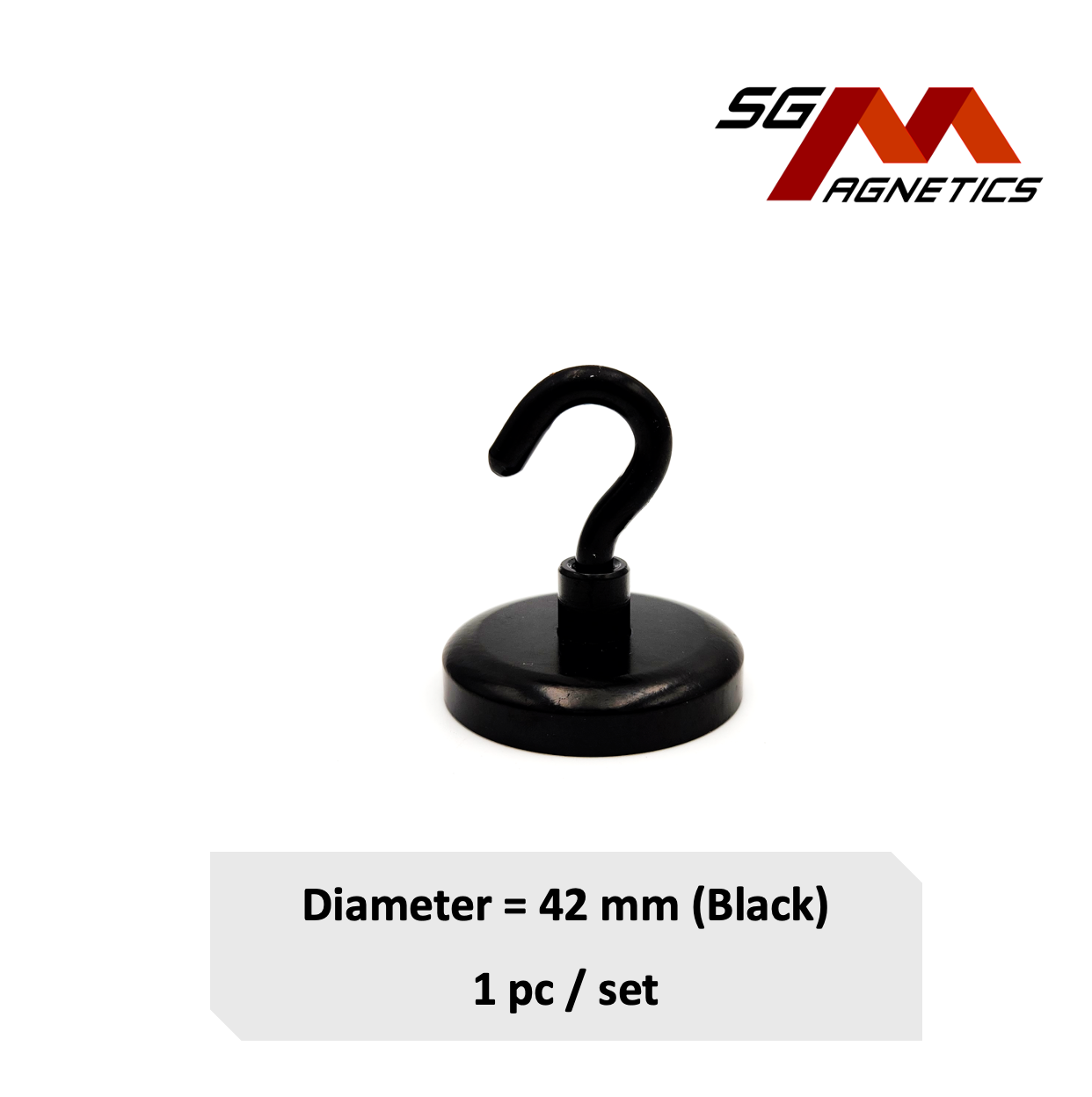 42mm Black Hook Pot SGNPE42 - Neodymium Magnet - 1pc