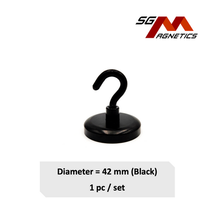 42mm Black Hook Pot SGNPE42 - Neodymium Magnet - 1pc