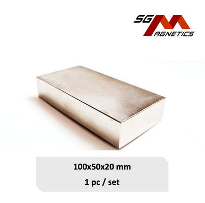 100x50x20mm N35 - Neodymium Block Magnets - 1piece