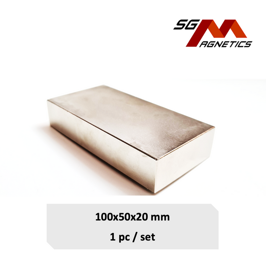 100x50x20mm N35 - Neodymium Block Magnets - 1piece