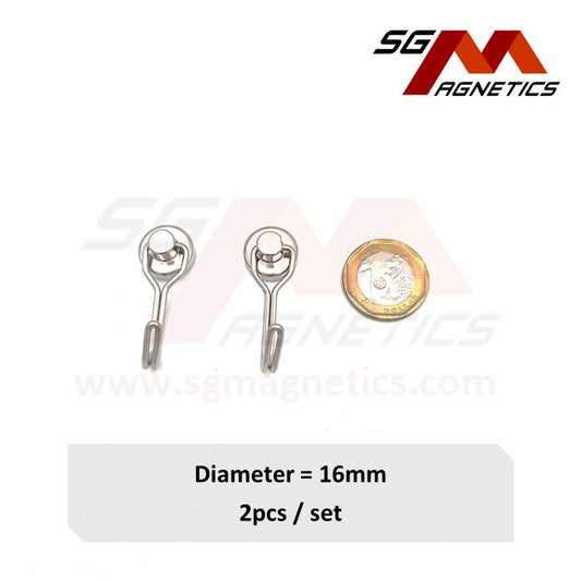 16mm 360° Swivel Hook Pot SGNPG16 - Neodymium Magnet - 2pcs
