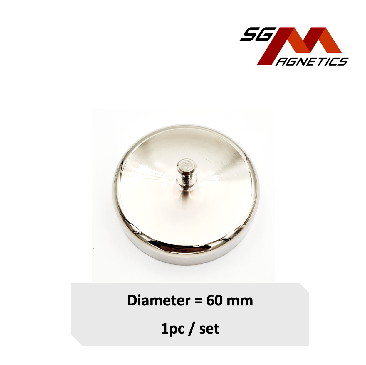 60mm External Threaded Stud Pot SGNPC60 - Neodymium Magnet - 1pc