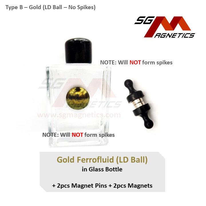 Gold Ferrofluid (LD) Display Bottle  - Coloured Ferro Magnetic Liquid
