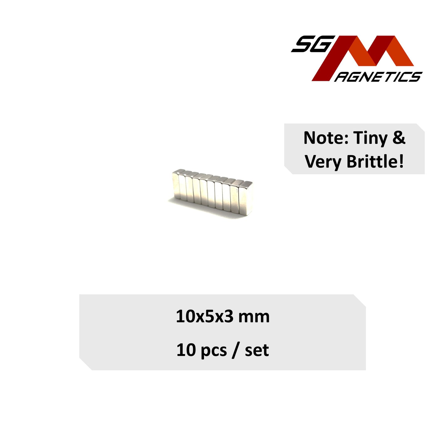 10x5x3mm N35 - Neodymium Block Magnets - 10pcs