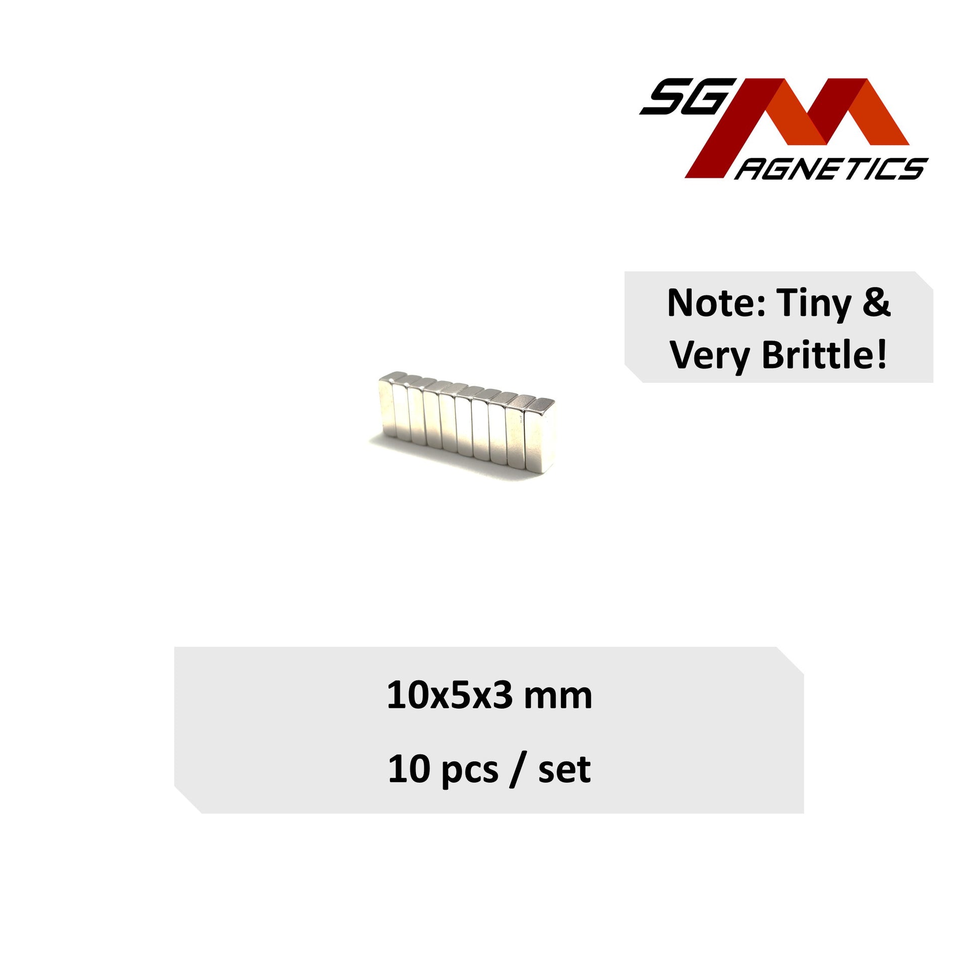 10x5x3mm N35 - Neodymium Block Magnets - 10pcs