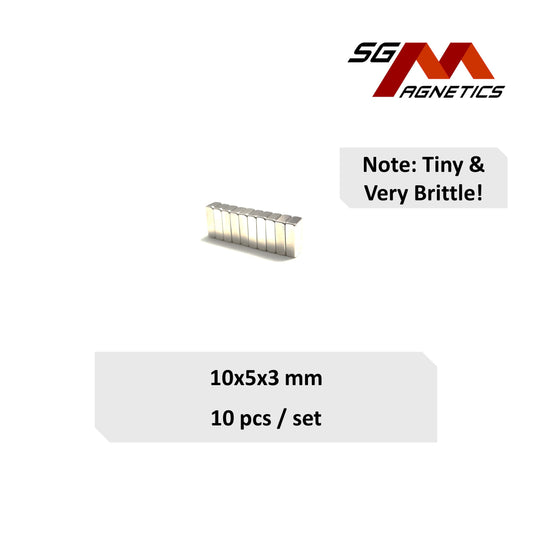 10x5x3mm N35 - Neodymium Block Magnets - 10pcs