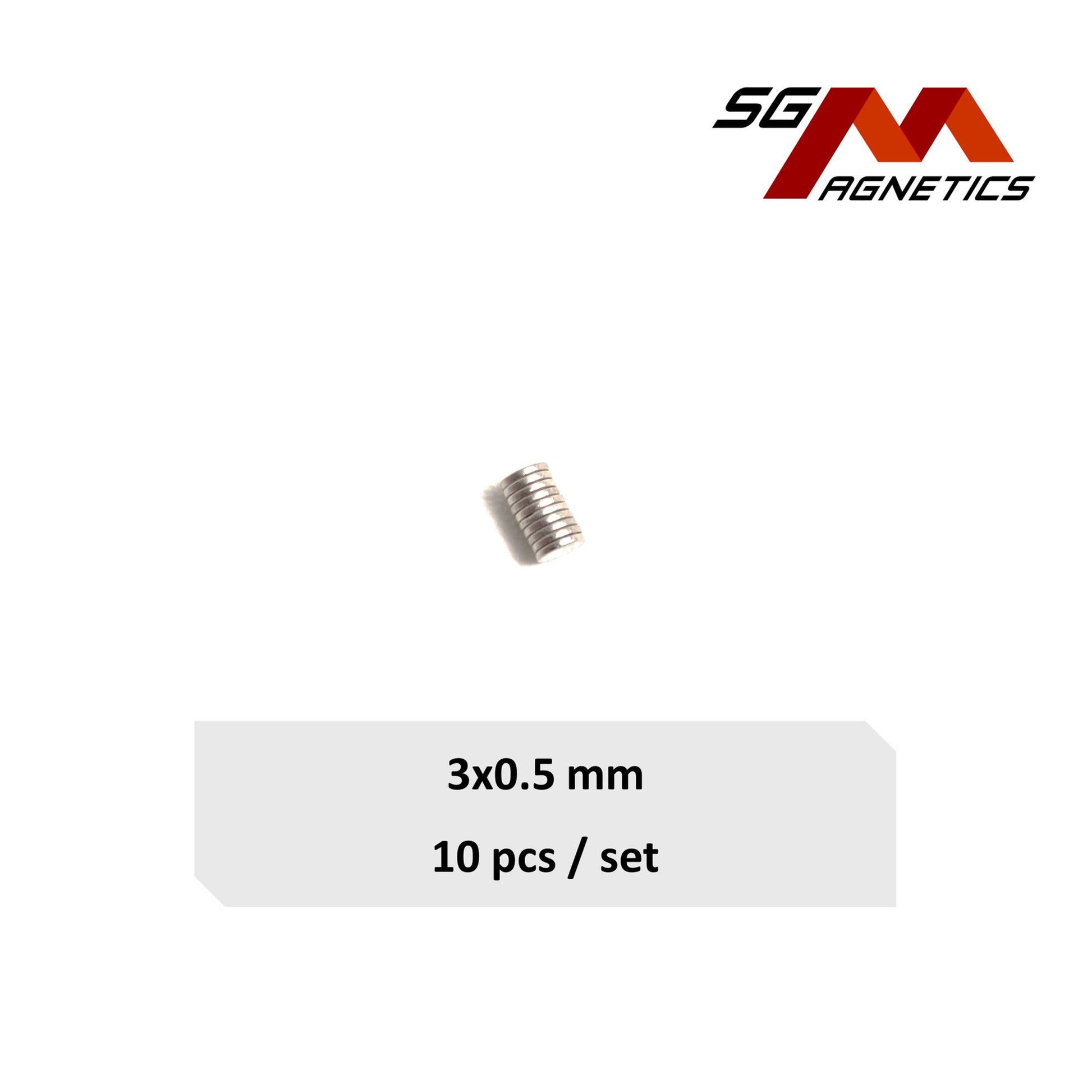 3x0.5mm N35 - Neodymium Disc Magnets - 10pcs