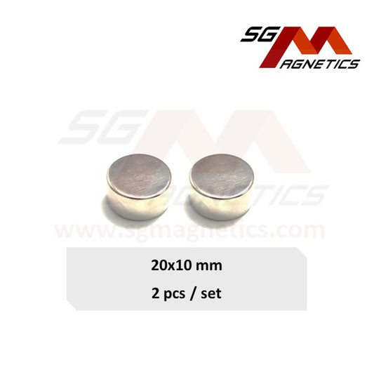 20x10mm N35 - Neodymium Disc Magnets - 2pcs