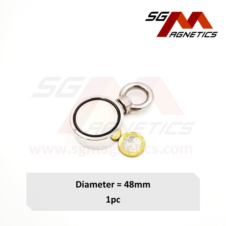 D48 Neodymium Pot Magnet SGNFE48 - Side Eyebolt - 1pc