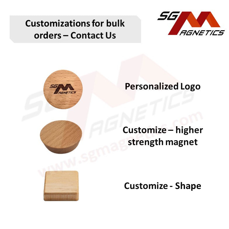 Strong Glass Board Magnets - Natural Wood Magnet Pin for Glassboards White board