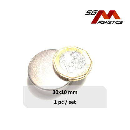 30x10mm N35 - Neodymium Disc Magnets - 1piece
