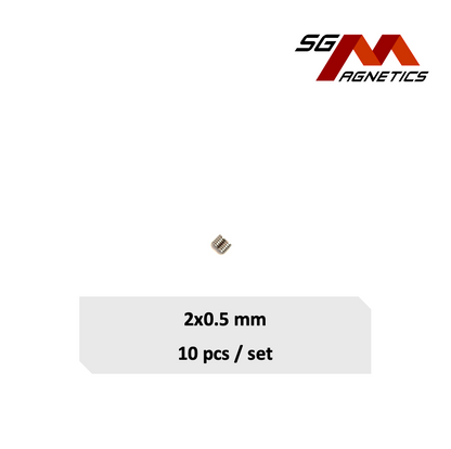 2x0.5mm N35 - Neodymium Disc Magnets - 10pcs
