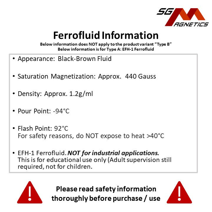 Ferrofluid (A) - Ferro Fluid EFH1 for Educators Ferrotec Magnetic Liquid