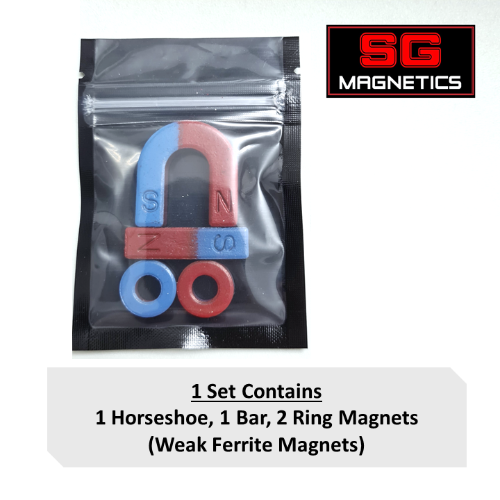 Basic Educational Set 1 - Ferrite Horseshoe Ring Bar Magnet
