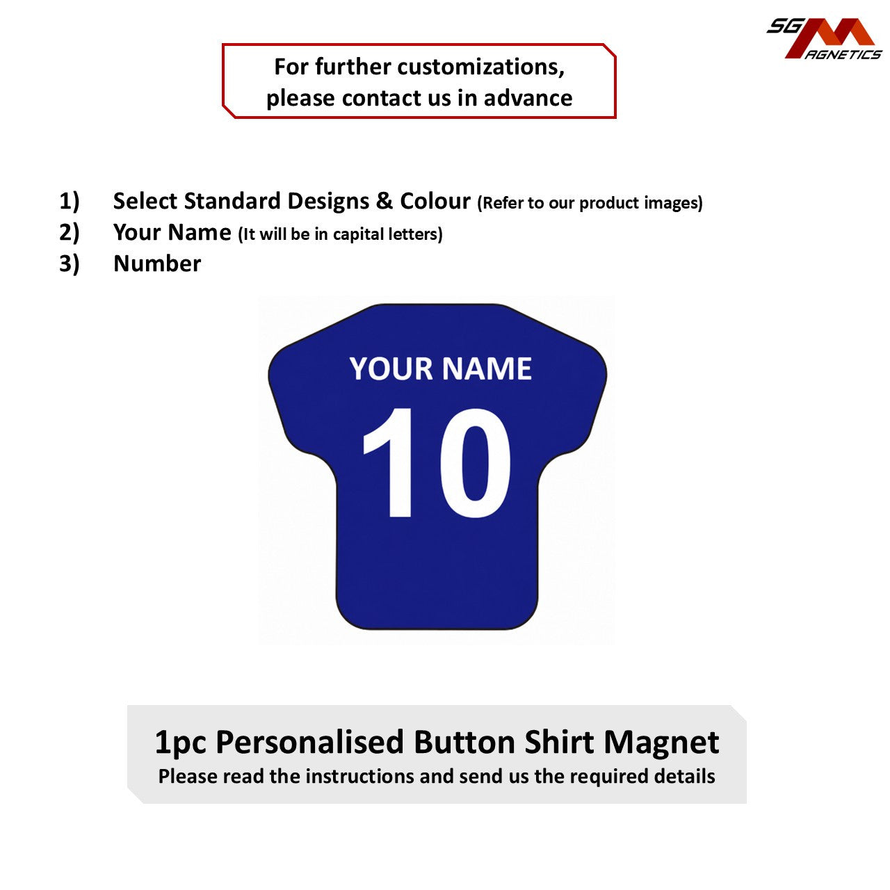 Personalized Jersey Magnets - Tshirt Button Magnet Custom Photo