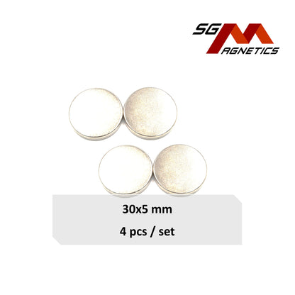 Sample Disc 30x5mm - N35 - Neodymium Disc Magnets - 4pcs/pack