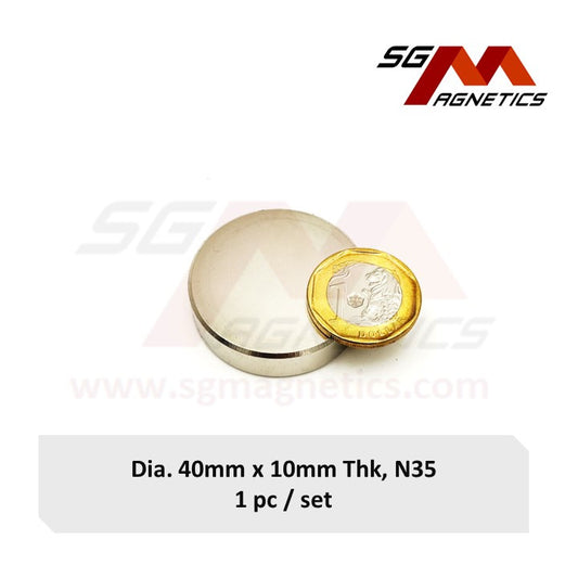 40x10mm N35 - Neodymium Disc Magnets - 1pc