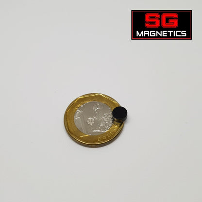6x2.65mm N42SH - Black Epoxy Coated SH Disc Neodymium Magnets - 10pcs