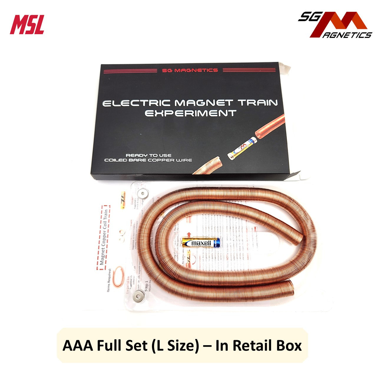 Electric Magnet Train - Bare Copper Wire Electromagnet Train Science Experiment