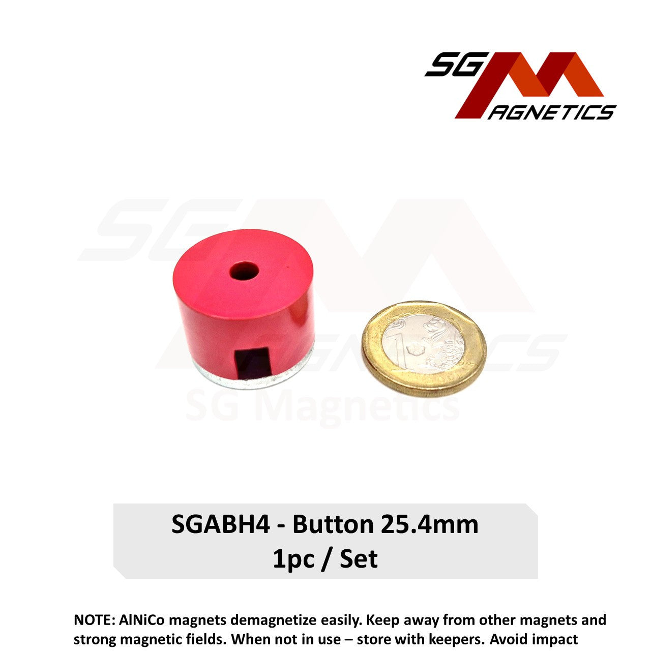 25.4mm - AlNiCo Button - High Temperature - Similar to Eclipse E823