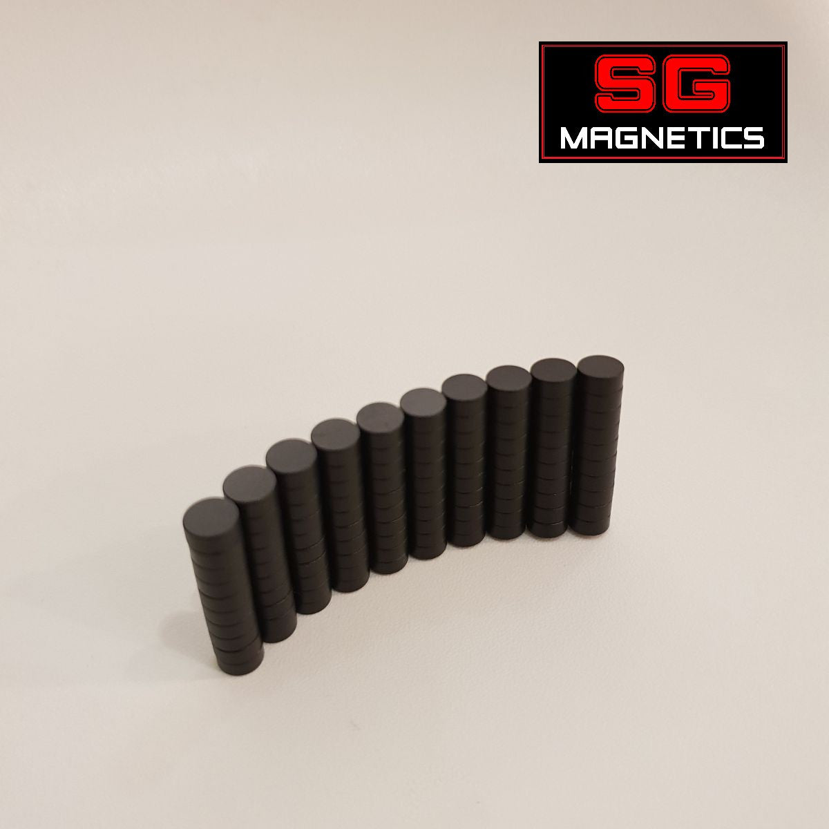6x2.65mm N42SH - Black Epoxy Coated SH Disc Neodymium Magnets - 10pcs