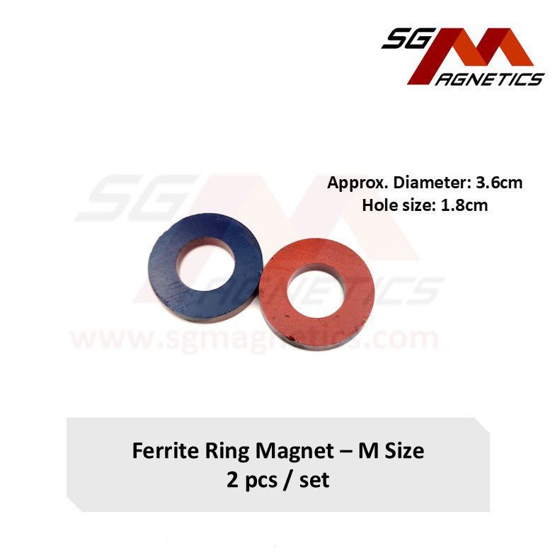 D36mm M Ring - Educational Magnets - Ferrite Ring Magnet - 2pcs