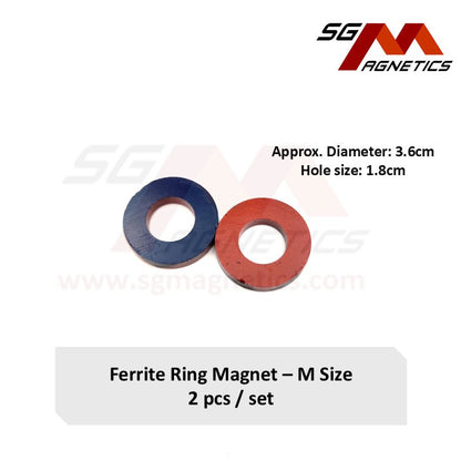 D36mm M Ring - Educational Magnets - Ferrite Ring Magnet - 2pcs