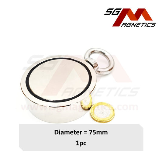 D75 Neodymium Pot Magnet SGNFE75 - Side Eyebolt - 1pc