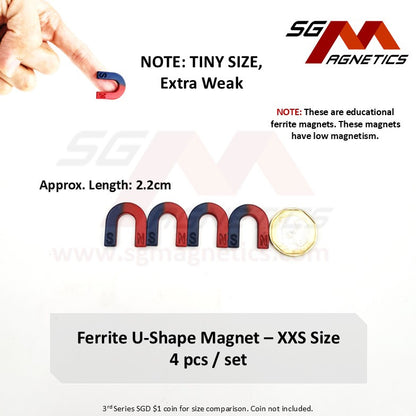 L22mm XXS U-Shape - Educational Magnets - Ferrite U-Shape Magnet - 4pcs