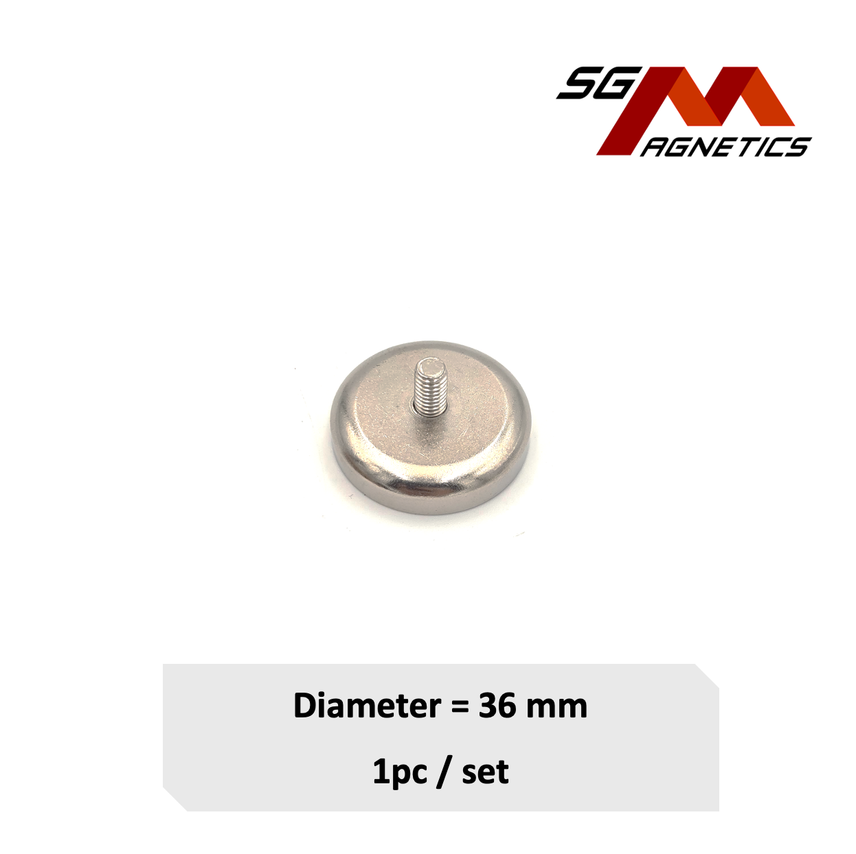 36mm External Threaded Stud Pot SGNPC36 - Neodymium Magnet - 1pc