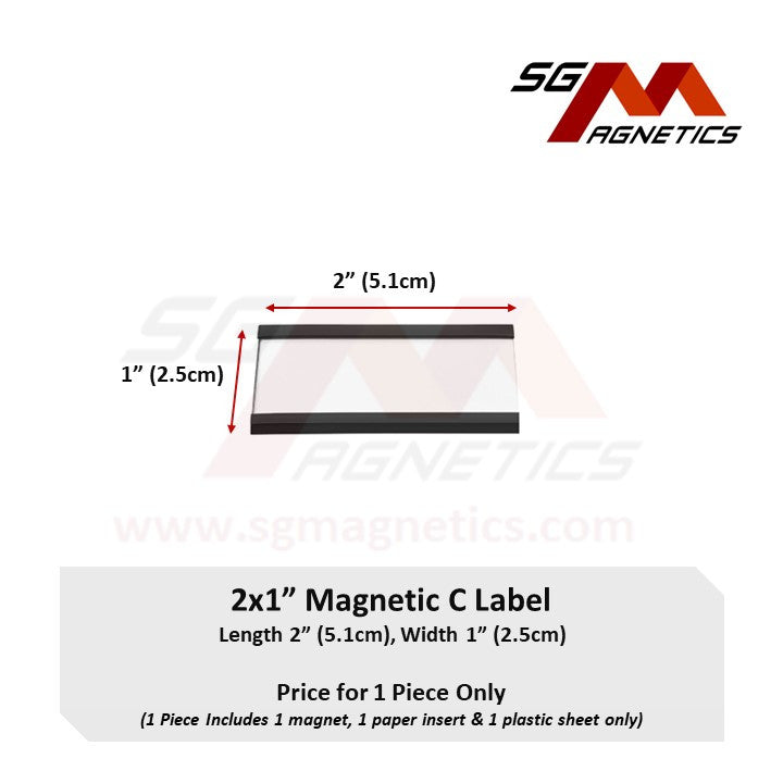 2"x1" C-Profile Magnetic Labels Warehouse Racking Label - 1pc