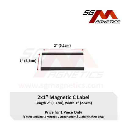 2"x1" C-Profile Magnetic Labels Warehouse Racking Label - 1pc