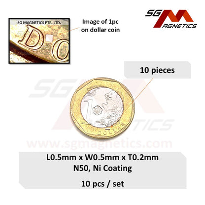 0.5x0.5x0.2mm N50 - Micro Magnets - Block - 10pcs