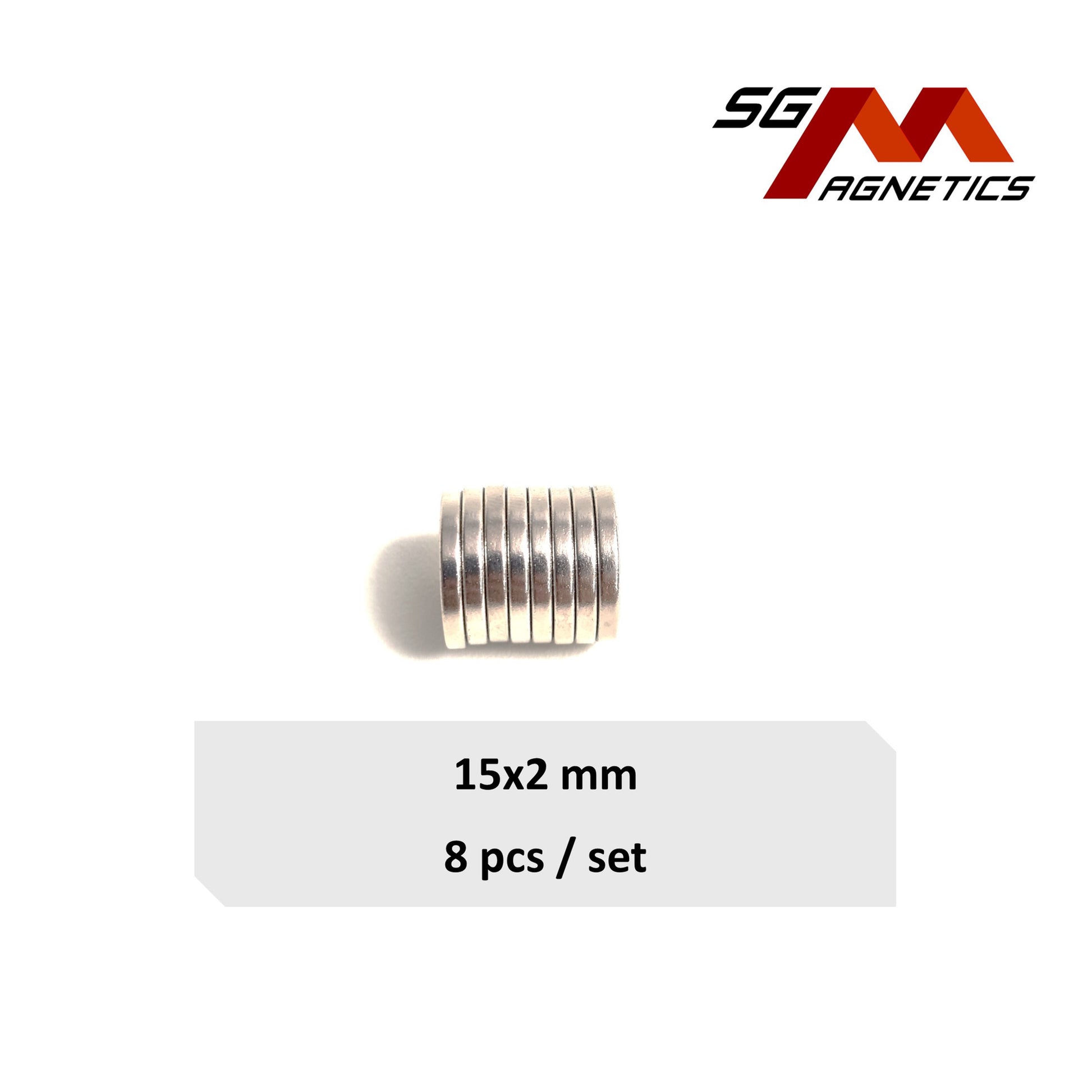 15x2mm N35 - Neodymium Disc Magnets - 8pcs