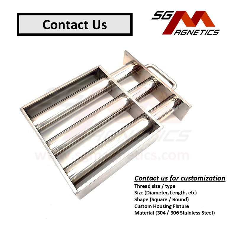 200mm Magnetic Filter Rod 12000GS Gauss - OD25mm 1" x  8" Stainless Steel Magnet
